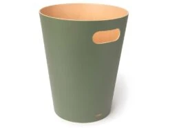 Corbeille à Papiers En Bois 7,5L Woodrow Verte