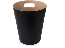 Corbeille à Papiers En Bois 7,5L Woodrow Noir -Electroménager Soldes accessoire et rangement cuisine 12683471