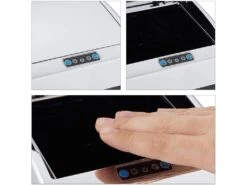 Poubelle Automatique Cuisine Design Capteur Couvercle Seau Intérieur Inox 5 Litres 13_0002321 -Electroménager Soldes accessoire et rangement cuisine 15858961