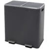 Poubelle Cuisine à Pédale Tri Des Déchets 2 Compartiments 2x30L Anthracite 60L -Electroménager Soldes accessoire et rangement cuisine 17591291