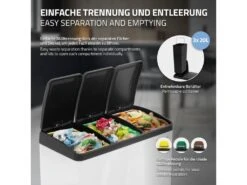 Poubelle Cuisine à Pédale Tri Des Déchets Avec 3 Compartiments 3x20L Blanc 60L -Electroménager Soldes accessoire et rangement cuisine 17591467