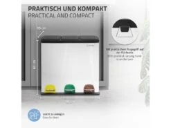 Poubelle Cuisine à Pédale Tri Des Déchets Avec 3 Compartiments 3x20L Blanc 60L -Electroménager Soldes accessoire et rangement cuisine 17591469