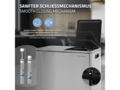 Poubelle Double Cuisine à Pédale Tri Déchets Ménagers 2 Bacs 2x30L Argent 60L -Electroménager Soldes accessoire et rangement cuisine 17591503