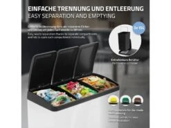 Poubelle Triple Cuisine à Pédale Tri Déchets Ménagers 3 Bacs 3 X 15L Blanc (45L) -Electroménager Soldes accessoire et rangement cuisine 17592729