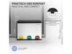 Poubelle Triple Cuisine à Pédale Tri Déchets Ménagers 3 Bacs 3 X 15L Blanc (45L) -Electroménager Soldes accessoire et rangement cuisine 17592731