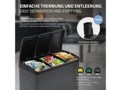 Poubelle Triple Cuisine à Pédale Tri Déchets Ménagers 3 Bacs 3x8L Anthracite 24L -Electroménager Soldes accessoire et rangement cuisine 17592777