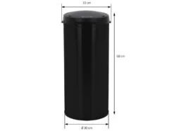 Poubelle 30L Avec Détecteur De Mouvement En Acier Inoxydable Ronde Noir Brillant -Electroménager Soldes accessoire et rangement cuisine 17592951