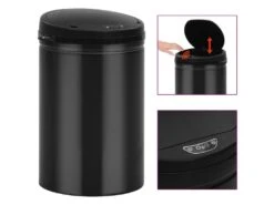 Poubelle à Capteur Automatique 30 Litres Acier Au Carbone Noir 02_0006075 -Electroménager Soldes accessoire et rangement cuisine 19403217