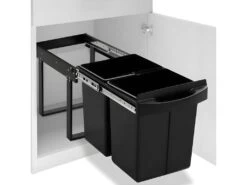 Poubelle Amovible De Cuisine Fermeture En Douceur 48 Litres Noir 02_0006061 -Electroménager Soldes accessoire et rangement cuisine 21150331