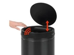 Poubelle à Capteur Automatique 60 Litres Acier Au Carbone Noir 02_0006038 -Electroménager Soldes accessoire et rangement cuisine 21220291