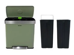 Poubelle De Recyclage Catter House Planeta 60L 58x35,5x60 Cm En Métal Avec Pédale, Bacs Extractibles Et Amortisseur -Electroménager Soldes accessoire et rangement cuisine 21744573