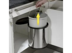 Hailo Poubelle Compact-box Taille M 15 L Acier Inoxydable 3555-101 02_0006054 -Electroménager Soldes accessoire et rangement cuisine 22140181