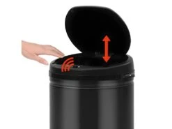 Poubelle à Capteur Automatique 40 Litres Acier Au Carbone Noir 02_0006033 -Electroménager Soldes accessoire et rangement cuisine 22205043