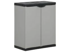 Armoire à Déchets De Jardin 68 X 40 X 85 Cm PP Gris Et Noir 02_0006035