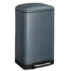 Poubelle 30 Litres Avec Pédale En Acier Seau Intérieur Et Couvercle Poignée Fermeture Discrète Hermétique Pour Cuisine Salon Anthracite 12_0003235