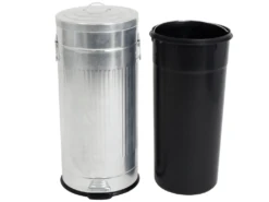 Poubelle De Cuisine à Pédale 30L Vintage BROOKLYN Galvanisé En Acier Inox Avec Seau -Electroménager Soldes accessoire et rangement cuisine 9164099