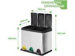 Poubelle Cuisine De Recyclage Capacité Au Choix 24 Litres 3 X 8 Litres Compartiments Seaux Intérieurs Amovibles Acier Inoxydable Poubelle à Pédales Colorées Sélective Corbeille Pour Cuisine 01_0000308 8 Poubelle Cuisine De Recyclage Capacité Au Choix 24 Litres 3 X 8 Litres Compartiments Seaux Intérieurs Amovibles Acier Inoxydable Poubelle à Pédales Colorées Sélective Corbeille Pour Cuisine 01_0000308 -Electroménager Soldes accessoire et rangement cuisine 9227827