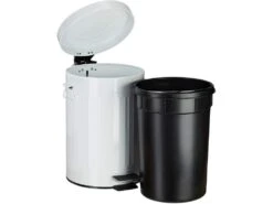 Poubelle à Pédale Vintage Cuisine Ou La Salle De Bain En Métal 3 Litres Blanc 13_0002319 -Electroménager Soldes accessoire et rangement cuisine 9228023