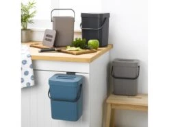 Poubelle Compost De Cuisine Accrochable 5L Anthracite -Electroménager Soldes accessoire et rangement cuisine 9417201