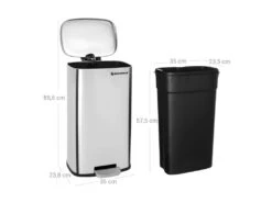 Poubelle De Cuisine à Pédale En Acier Inoxydable Seau Intérieur En Plastique Volume 30 Litres Fermeture En Douleur Anti-odeurs Argent Métallisé 12_0002479 -Electroménager Soldes accessoire et rangement cuisine 9417251