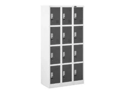 Armoire Vestiaire 12 Compartiments 187 Cm Gris 14_0005988