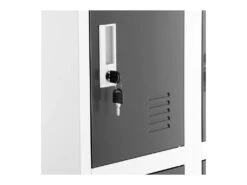 Armoire Vestiaire 12 Compartiments 187 Cm Gris 14_0005988 -Electroménager Soldes armoire et dressing 19903125