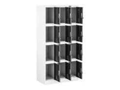 Armoire Vestiaire 12 Compartiments 187 Cm Gris 14_0005988 -Electroménager Soldes armoire et dressing 19903127