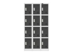 Armoire Vestiaire 12 Compartiments 187 Cm Gris 14_0005988 -Electroménager Soldes armoire et dressing 19903129