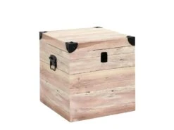 SAMA - Lot De 3 Malles Cubes Aspect Bois Rosé -Electroménager Soldes banc bout de lit malle et coffre 10020063