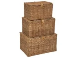 Set De 3 Malles De Rangement En Rotin