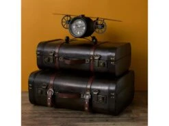 CURTIS - Lot De 2 Malles De Rangement Vintage Simili -Electroménager Soldes banc bout de lit malle et coffre 10197965