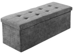 Banc Coffre De Rangement Pliable Tissu Gris Clair 2208146
