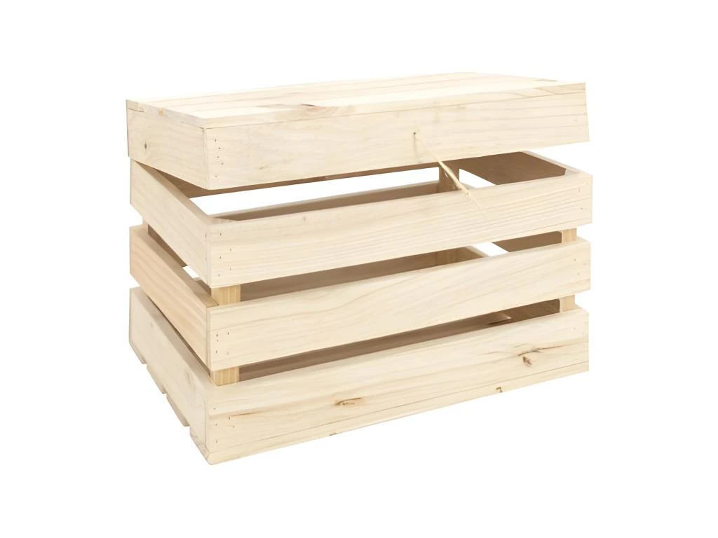 Coffre En Bois Naturel 39x33x30,5cm 8 Coffre En Bois Naturel 39x33x30,5cm – Image 6