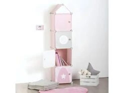 Colonne 4 Cases Enfant Rose Atmosphera - Rose -Electroménager Soldes banc bout de lit malle et coffre 9175617