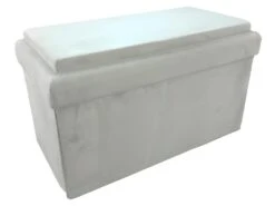 Coffre Blanc Pliable Gris Compatible Briques - Gris Clair -Electroménager Soldes banc bout de lit malle et coffre 9236059