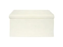 NORA - Coffre Banc Pliable Capitonné Coloris Beige -Electroménager Soldes banc bout de lit malle et coffre 9429017
