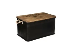 Set De 3 Malles En Métal Noir Et Bois Déco -Electroménager Soldes banc bout de lit malle et coffre 9507461