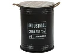 Lot De 3 Coffres Bidon En Métal Noir Industrial Rétro Factory -Electroménager Soldes banc bout de lit malle et coffre 9507681