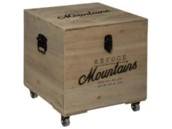 Set De 3 Malles De Rangement Carrées En Bois Et Métal -Electroménager Soldes banc bout de lit malle et coffre 9507827