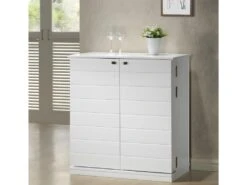 Meuble De Bar GORDON - Hévéa & MDF - Coloris Wengé -Electroménager Soldes bar 140476