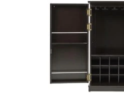 Meuble De Bar GORDON - Hévéa & MDF - Coloris Wengé -Electroménager Soldes bar 257995