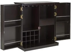 Meuble De Bar GORDON - Hévéa & MDF - Coloris Wengé -Electroménager Soldes bar 258001