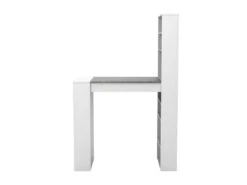 Meuble De Bar Avec Rangements - MDF - Effet Granite Et Blanc - SKARN -Electroménager Soldes bar 277993