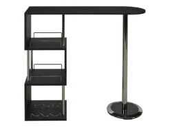 Meuble De Bar ALISETO - MDF & Métal Chromé - Noir -Electroménager Soldes bar 298899