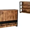 Meuble De Bar HARLEM - Bois De Manguier & Métal - Naturel -Electroménager Soldes bar 356945