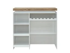 Meuble De Bar HALO II - MDF Laqué Blanc - LEDs - Blanc Et Chêne -Electroménager Soldes bar 399169