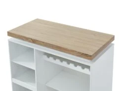 Meuble De Bar HALO II - MDF Laqué Blanc - LEDs - Blanc Et Chêne -Electroménager Soldes bar 399173