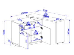 Meuble De Bar Pivotant - 2 Portes, 1 Tiroir Et 1 Niche - MDF - Naturel Et Noir - ELDIR -Electroménager Soldes bar 475895