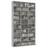 Etagère Range Cd/dvd 102 X 178 X 16 Cm (LxHxP) Béton Gris Marbré Blanc -Electroménager Soldes bibliotheque vitrine et etagere 9877763