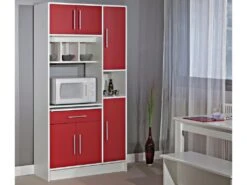 Buffet De Cuisine MADY - 5 Portes & 1 Tiroir - Coloris Rouge